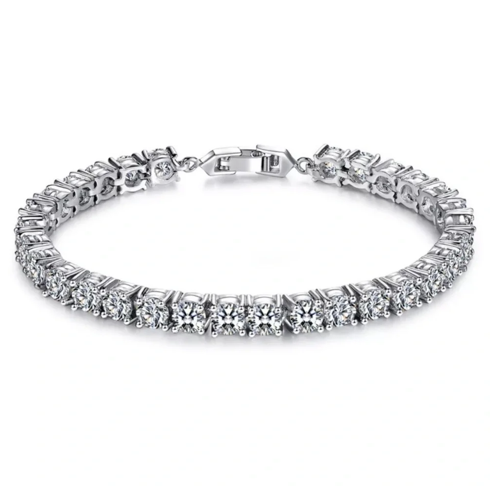 “5MM” NEW 925 STERLING SILVER DIAMOND BRACELET, NICE BRACELET, CUTE BRACELET - Picture 6 of 6